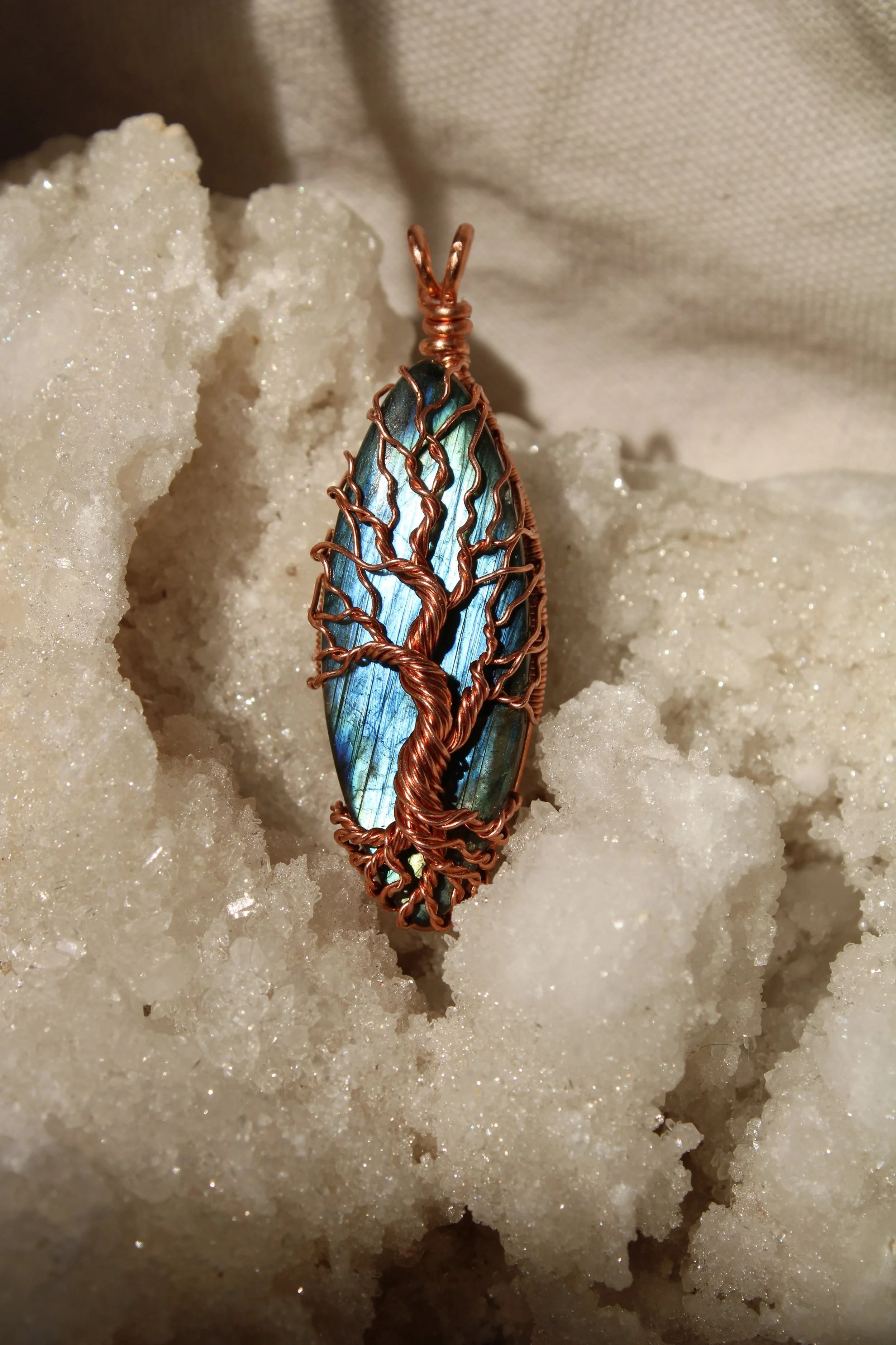 Labradorite Tree of Life Pendant Necklace