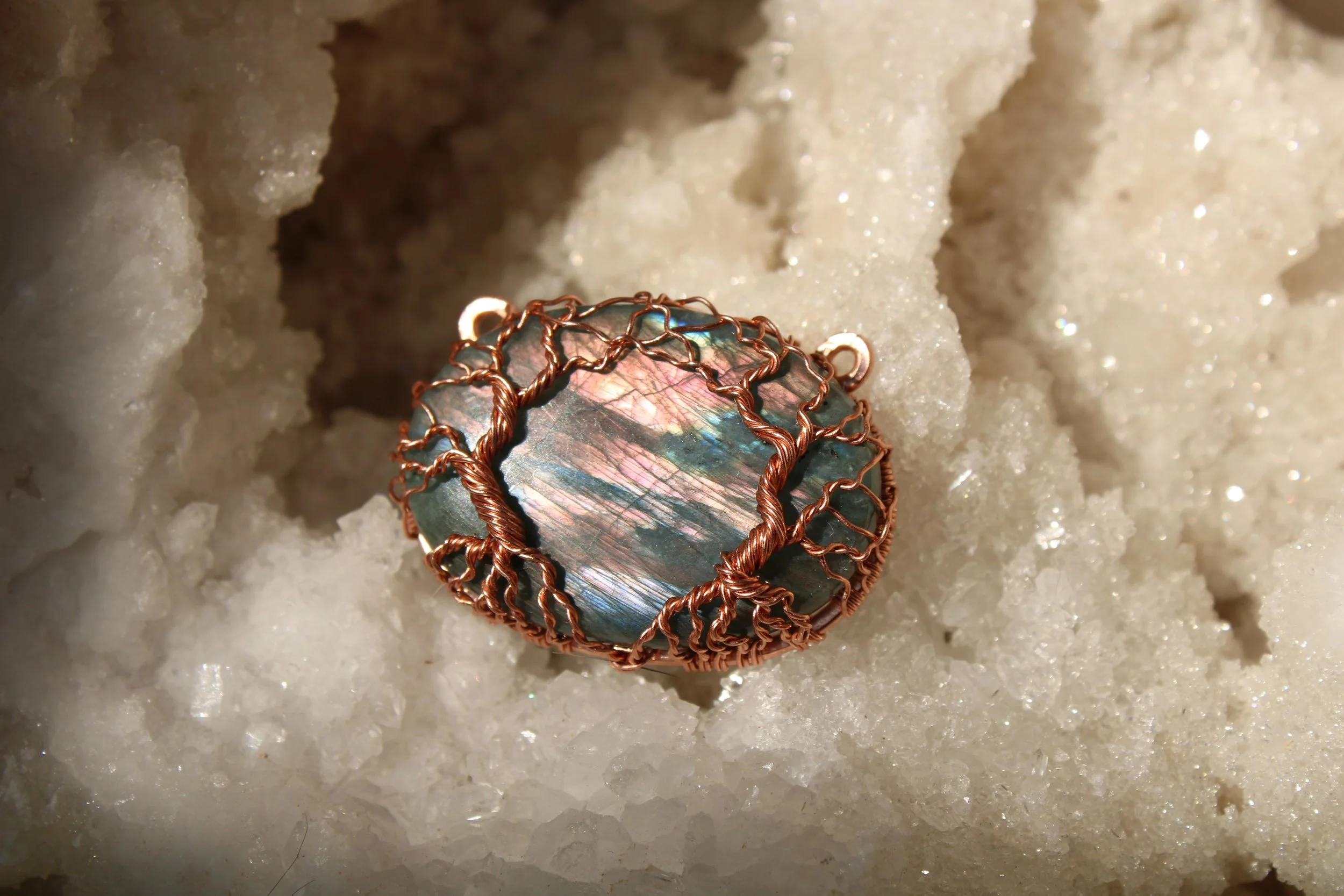 Labradorite Tree of Life Pendant Necklace