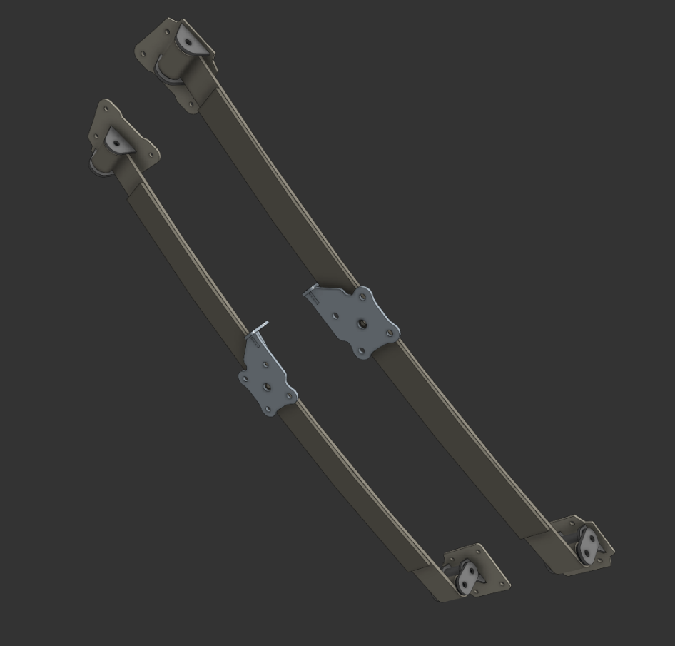 rear leaf springs designed to retrofit varying axles in the 1949-1954 chevy belair or similar models.