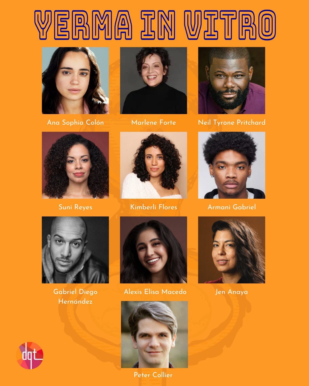 🗣Roll Call!🗣
Come see the fantastic cast and creative team behind Yerma In Vitro next week at Playwrights Horizons Downtown!

Yerma is a custodian at an elite college freshman dorm. She wants a baby who may one day attend university. But why bring 