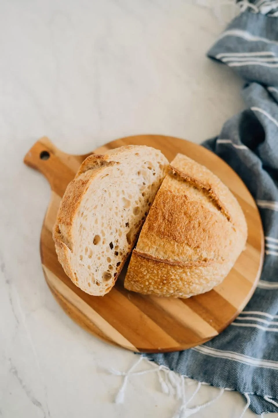 Classic Sourdough 
The loaf that built CRUMB, and the foundation of every single loaf we produce. 
Crispy golden crust, soft airy center, naturally fermented for deep flavor and better digestibility. Made from freshly milled organic flour, salt, and 