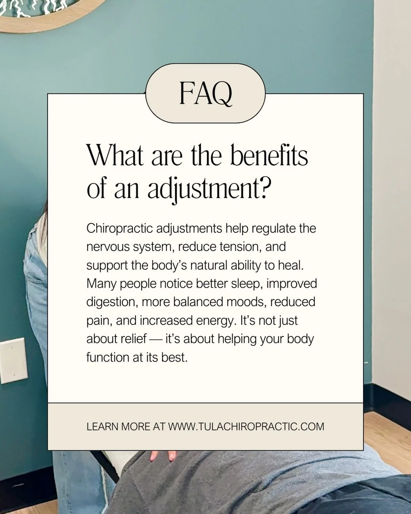 Chiropractic care isn&rsquo;t just about pain relief &mdash; it&rsquo;s about helping your body work better. 🧠✨
Every adjustment supports your nervous system, reduces stored tension, and helps your body shift out of stress mode. That means:
💤 Bette