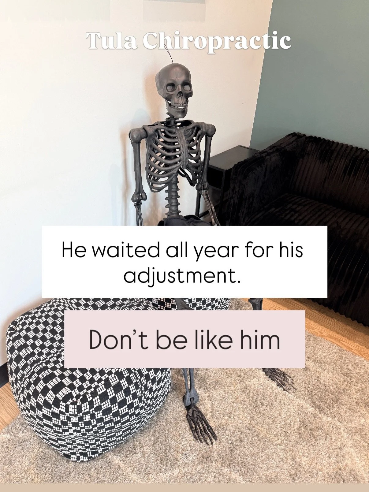 Our skeleton has been waiting patiently for Halloween. 💀

He&rsquo;s got no muscles, no nerves, and absolutely no business hogging all the candy.

But here we are. 🎃

TRICK-OR-TREAT AT TULA ALL WEEK! 👻

We&rsquo;re treating our favorite people (YO