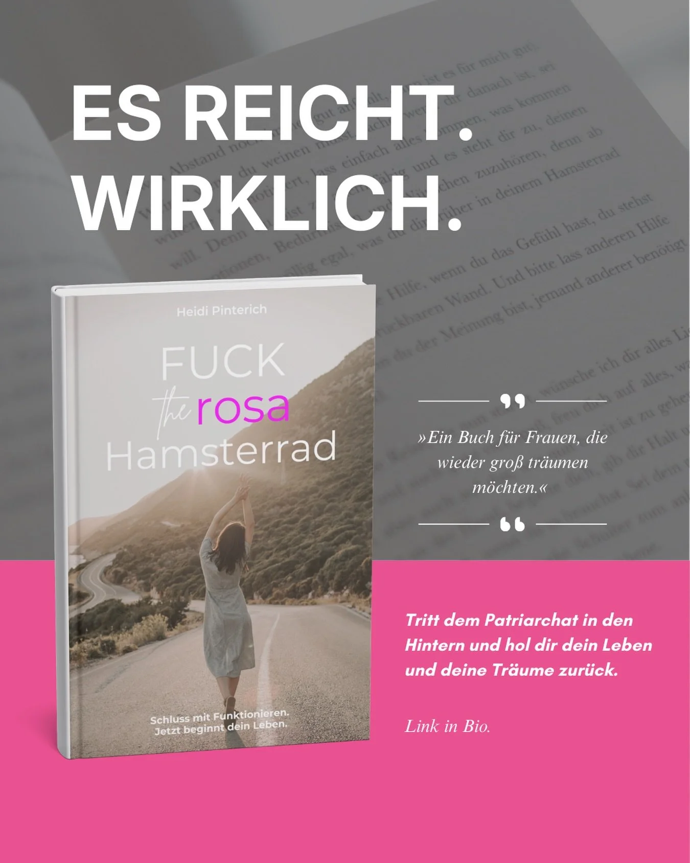 Frauen funktionieren.
Frauen jonglieren zwischen Betreuungspflichten und den Bed&uuml;rfnissen ihres Umfeldes.
Frauen tragen f&uuml;r andere. 

Und auf diesem Weg vergessen sie, wer sie einmal waren und welche Sehns&uuml;chte und W&uuml;nsche in ihne