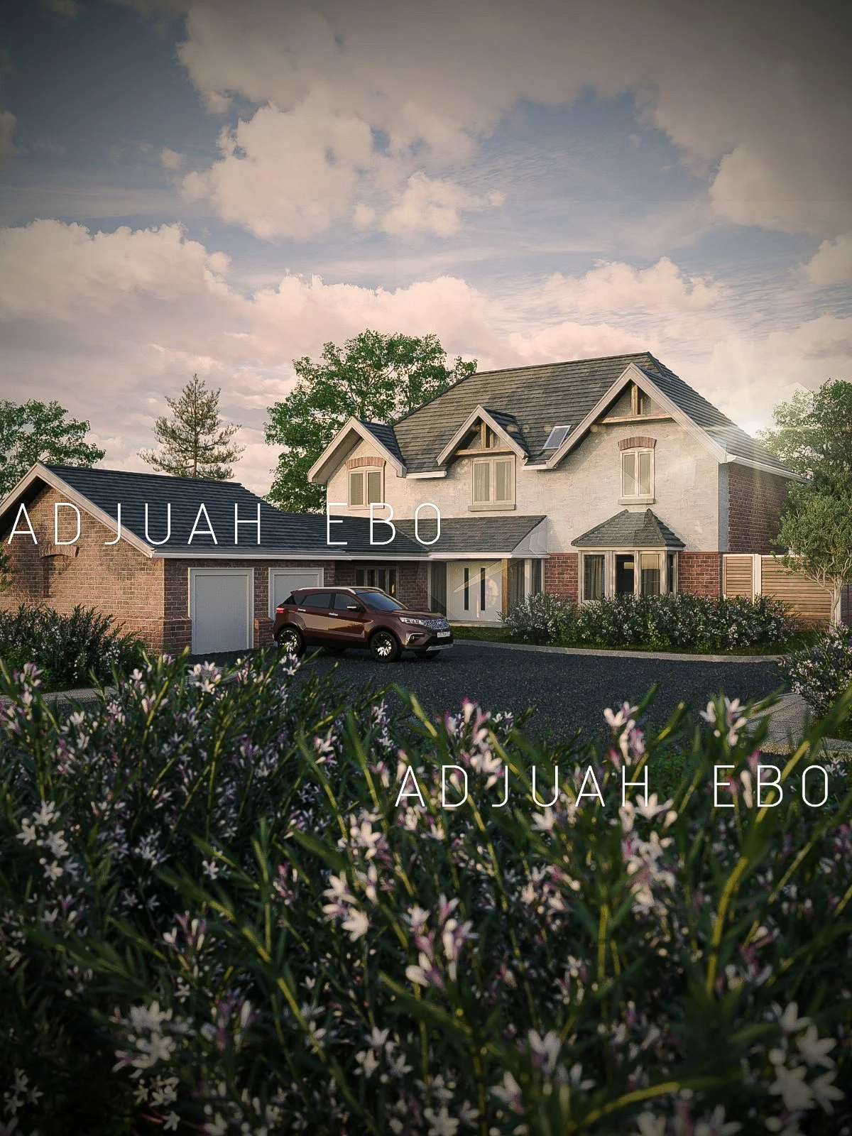 Commissioned by a client to support the planning and marketing of a proposed luxury residence, this visualisation captures the architectural intent through carefully considered lighting, landscaping and materiality. The CGI provides the development t