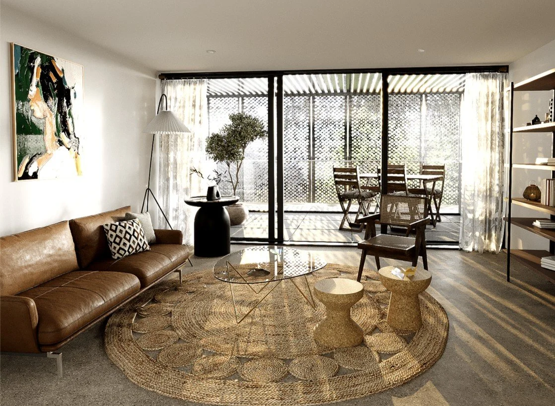 The Artist's Studio explores the intersection of architecture, creativity and everyday living through a series of atmospheric interior visualisations. Designed as the home of a contemporary artist, the project celebrates natural light, material hones