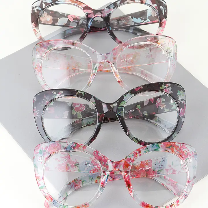 Antique Flower Cateye Optical Glasses