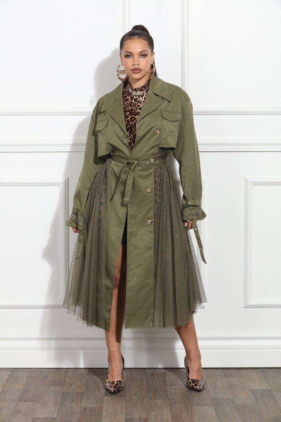 Tulle Trench Coat