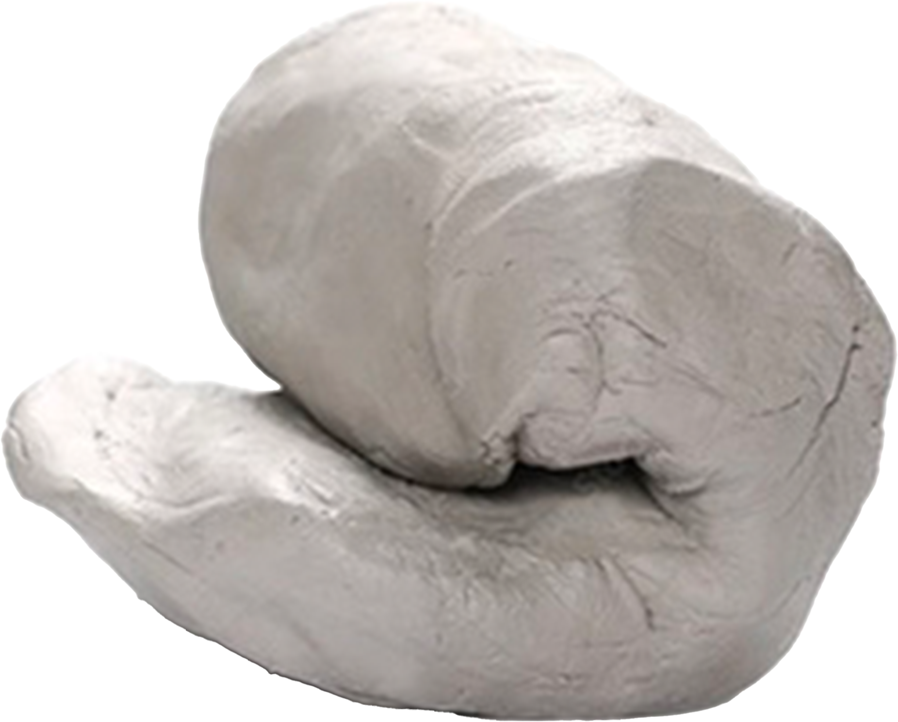 A sculpture of a seated baby elephant carved from stone, resting on a stone platform.