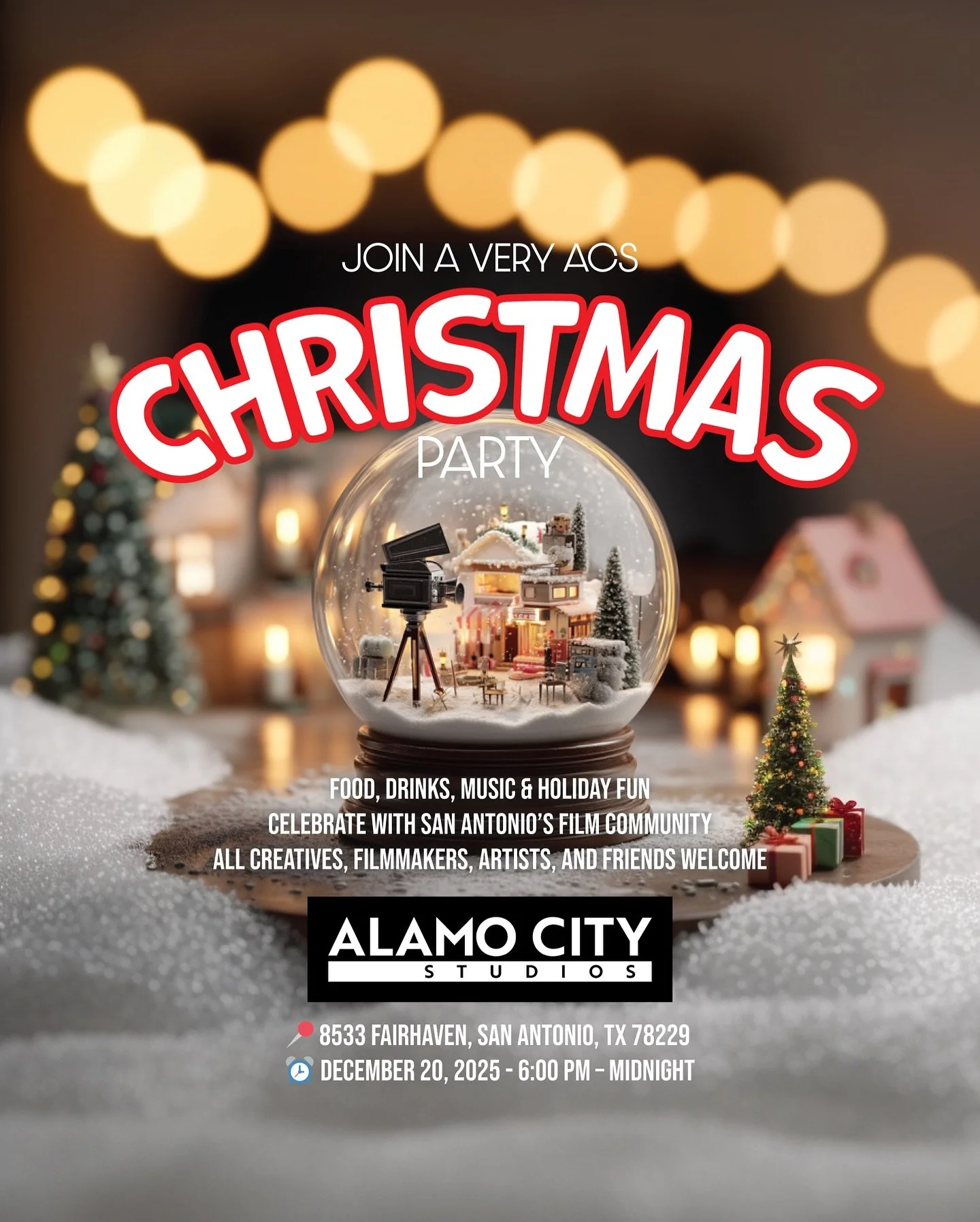 ✨🎄 It&rsquo;s officially Christmas season at ACS! 🎄✨
We&rsquo;re closing out the year the only way filmmakers know how. With good vibes, good people, and a whole lot of creativity.

Expect:
🎬 Film-family energy
🍕 Food + Drinks
🎶 Music
❤️ Holiday