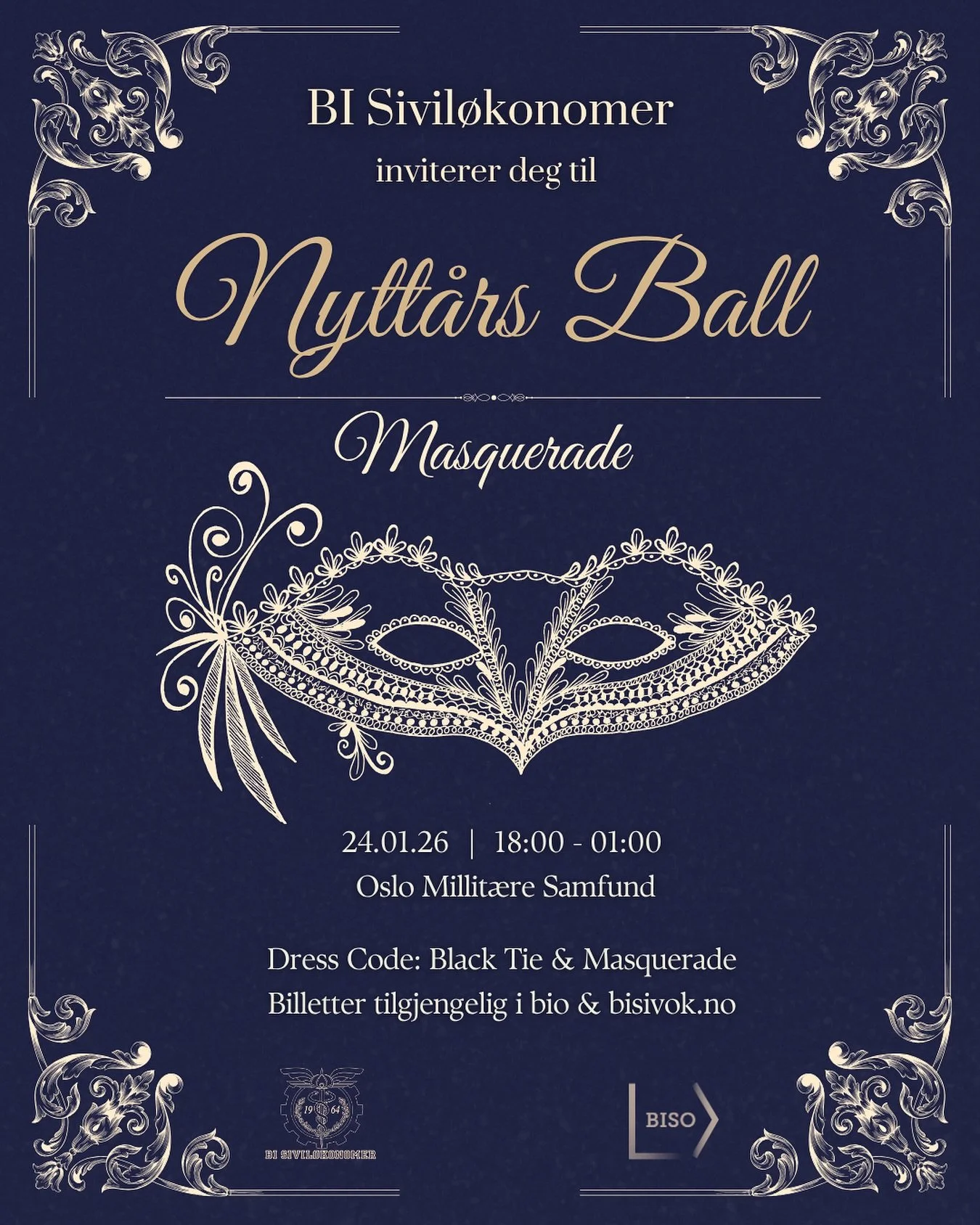 Billettene for Sivil&oslash;konomenes Nytt&aring;rsball er endelig ute!💙✨

I l&oslash;pet av kvelden blir det live-musikk, prisutdelinger, servering av treretters, og ikke minst minneverdige &oslash;yeblikk🎷🥂🕺

✨Tidspunkt: L&oslash;rdag 24. janua