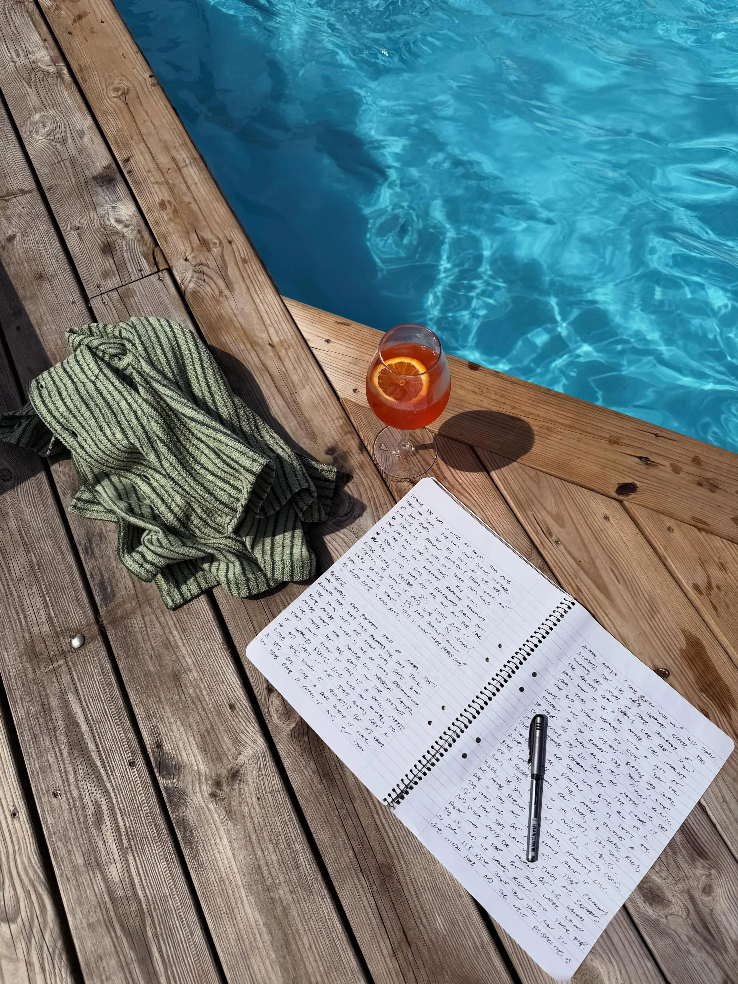 Today&rsquo;s writing cabin. There&rsquo;s nothing quite like tapping the source longhand by the water.