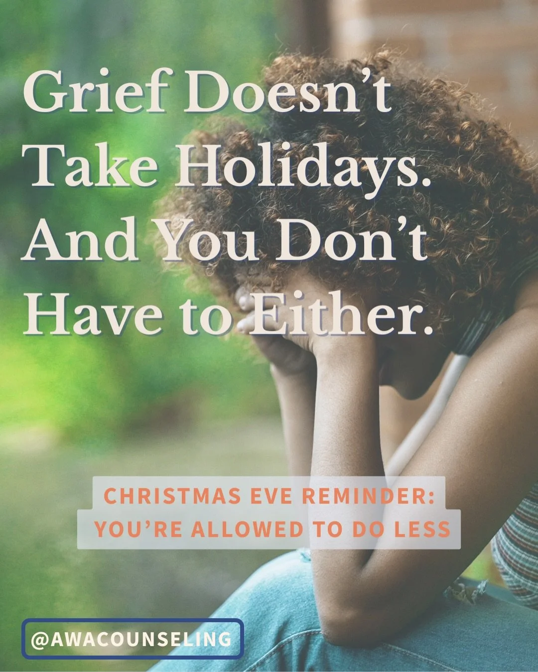 If you&rsquo;re carrying grief into this season: loss of a loved one, a version of life you hoped for, or even the energy to pretend you&rsquo;re okay...you are not alone.

The pressure to perform &ldquo;holiday joy&rdquo; can be especially painful w