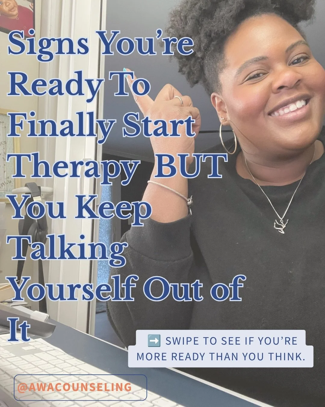 Read this if you&rsquo;ve been waiting for a &ldquo;sign&rdquo; to finally start therapy. 🛑👇🏾

Here is a professional secret: Nobody ever walks into my therapy sessions feeling 100% calm, confident, and &ldquo;ready&rdquo; to open up.
Usually, the