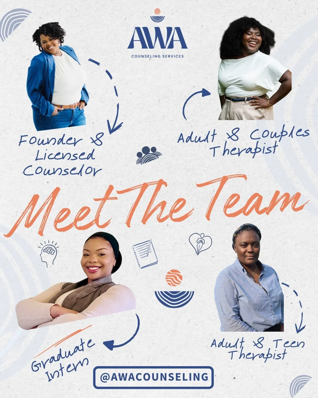 We know how exhausting it is to search for a therapist who just gets it without you having to over-explain your family dynamics. 

At AWA Counseling Services, our team of clinicians was intentionally built for the eldest daughters, over-functioning w