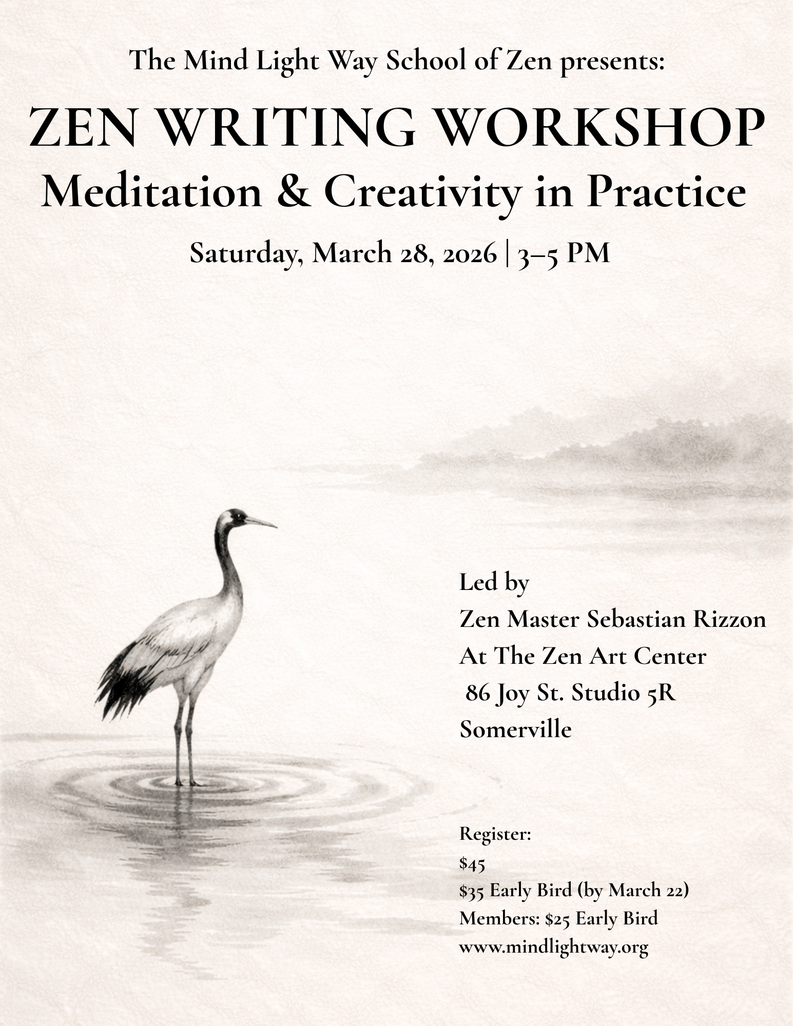 Zen Writing Workshop: Meditation &amp; Creativity in Practice