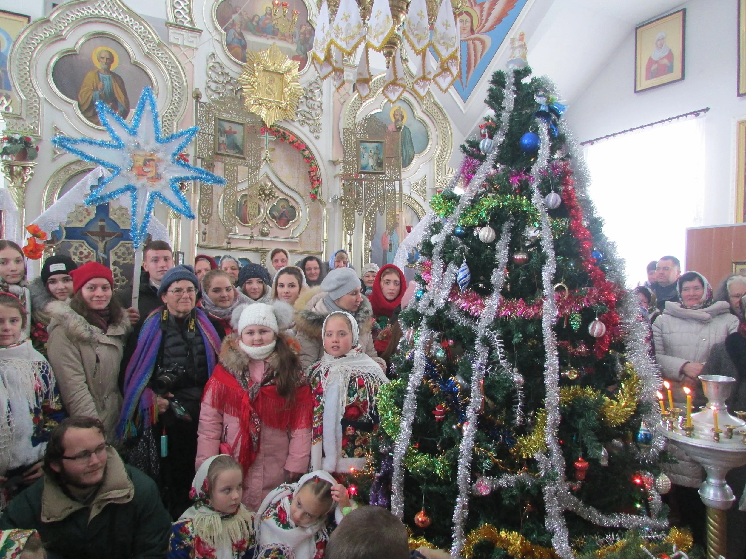   Codreni village church -- Christmas tree  