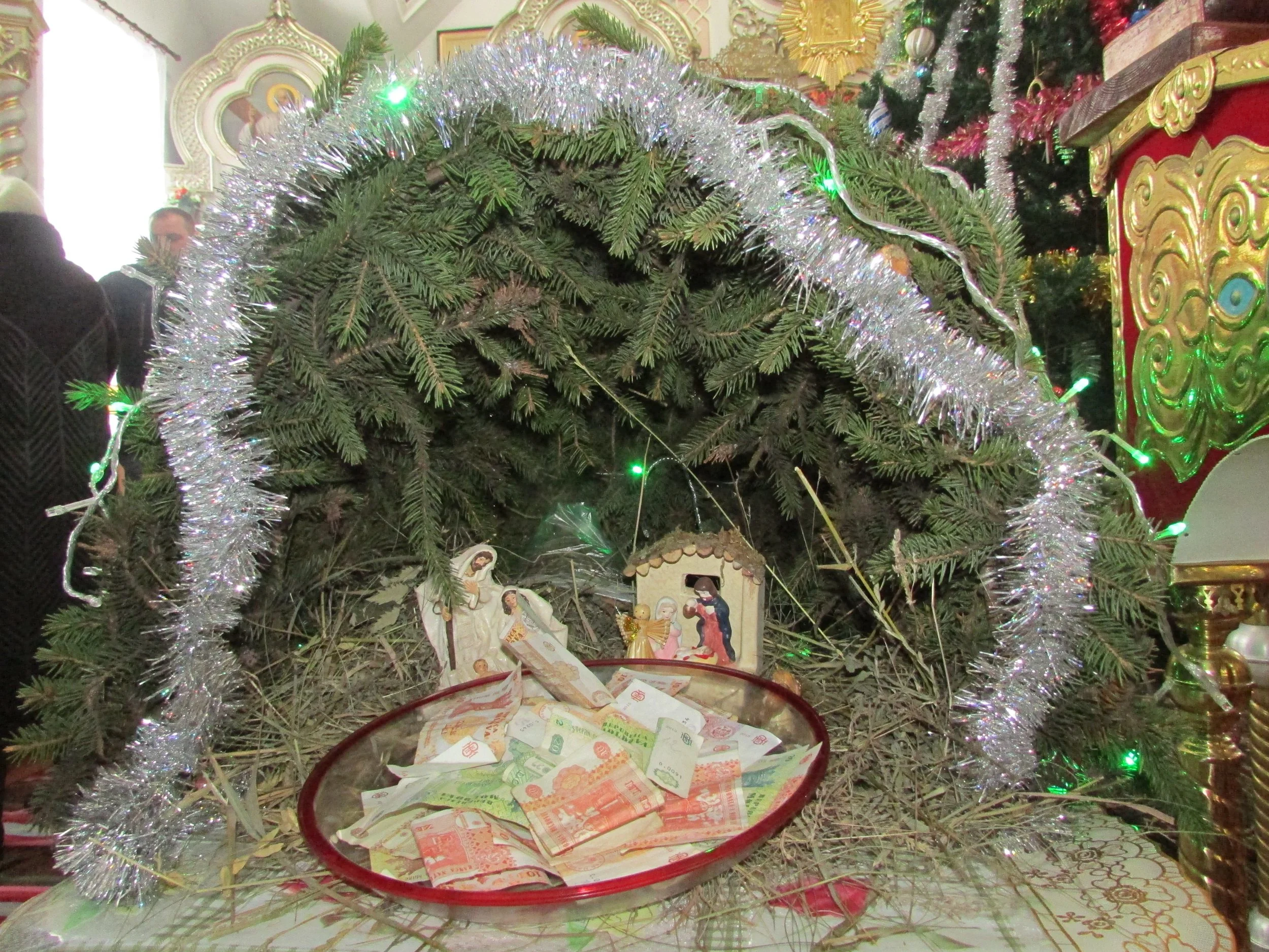   Creche scene in Codreni village church  