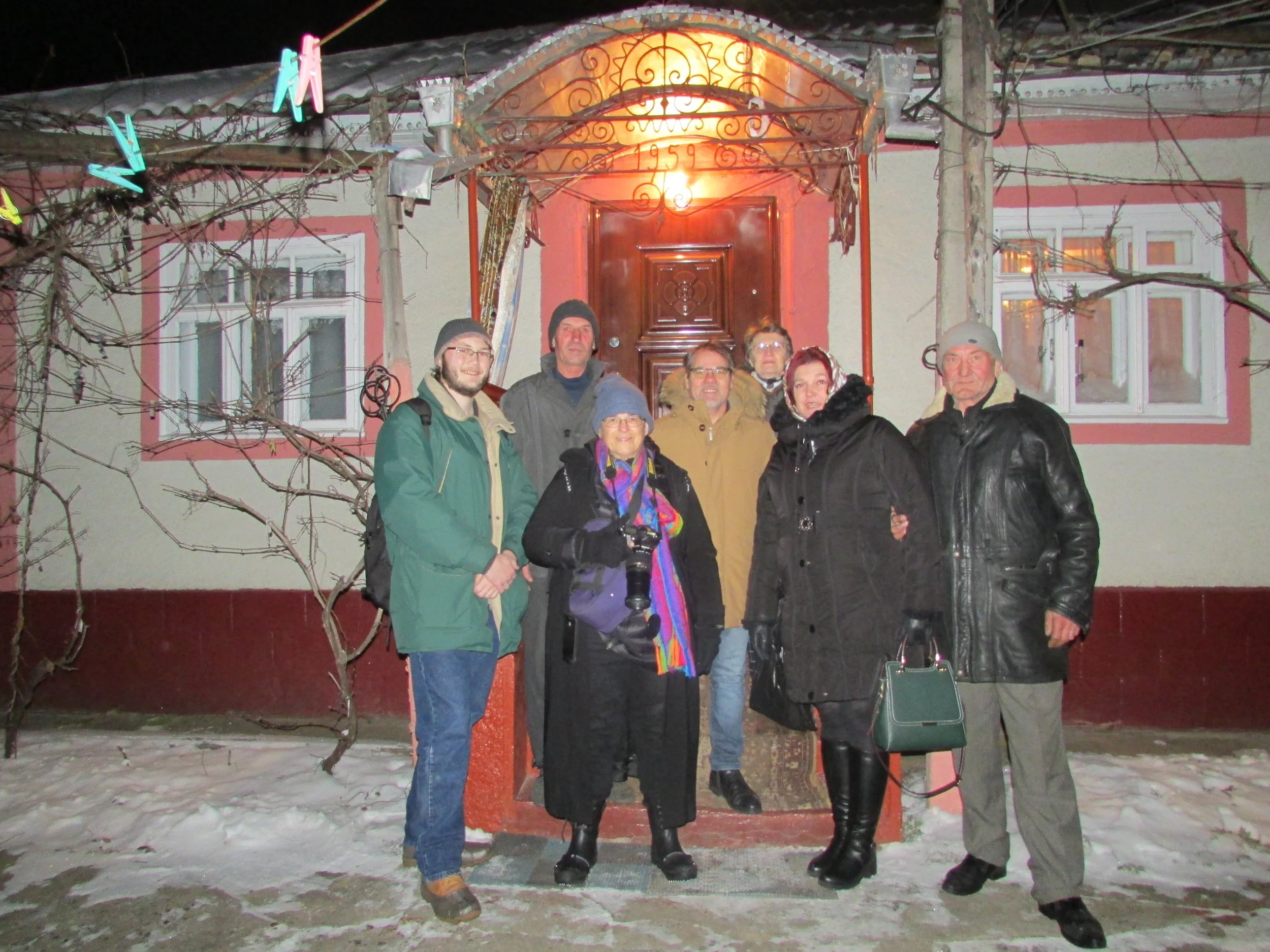   House exterior (and team!) in Volchinyets village.  