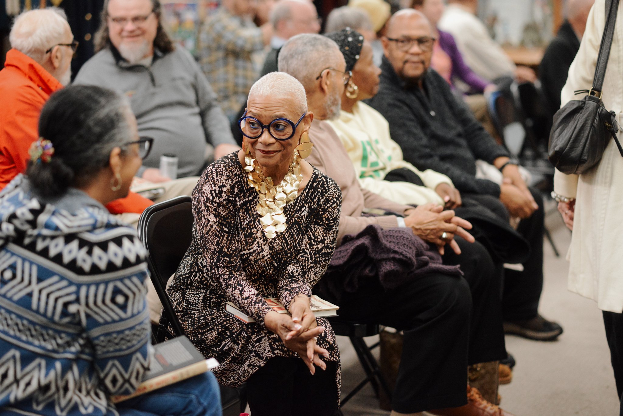 NC Poet Laureate Jaki Shelton Green at the book launch event for The Legend of Wyatt Outlaw