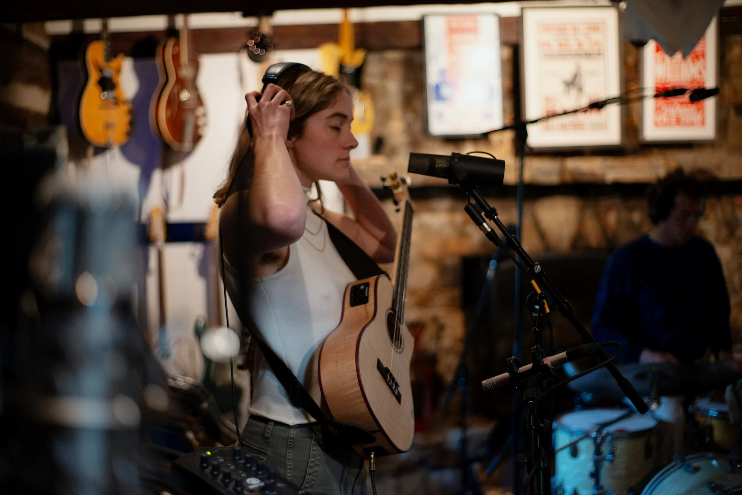 Jess from Hairy Legged Women in the studio