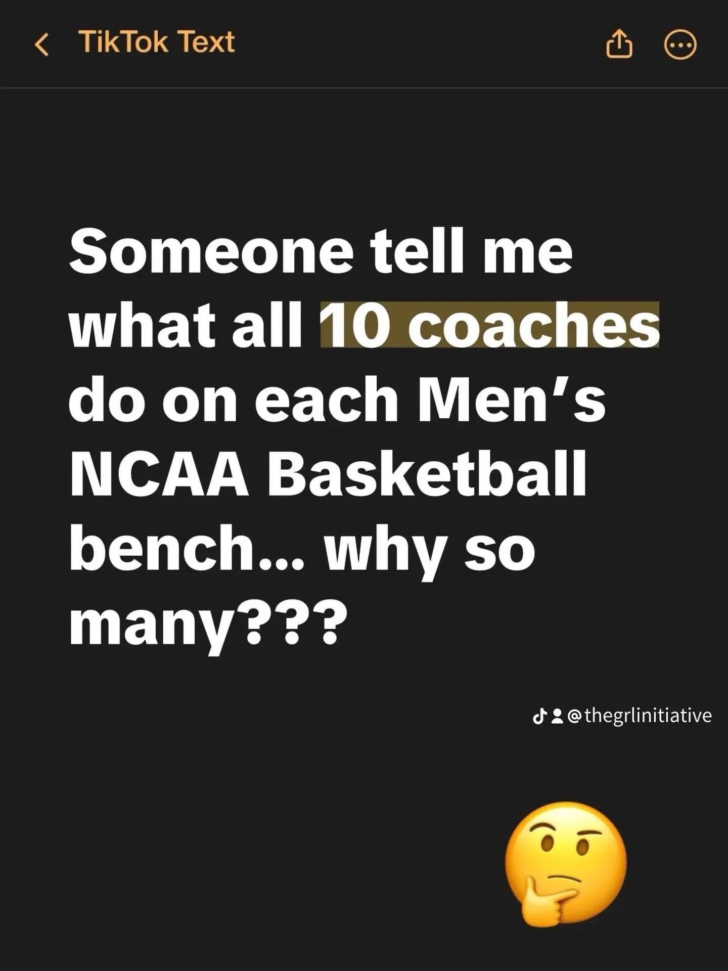 The men&rsquo;s NCAA basketball benches are 75% coaching staff.