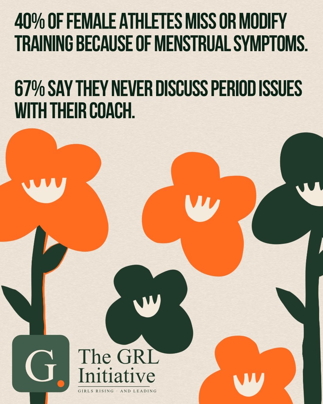 4 in 10 female athletes miss or modify training because of their period.
And 67% of them have never said a word to their coach about it.
Not because it&rsquo;s not affecting them.
Because nobody made it safe to talk about.
We are asking girl athletes