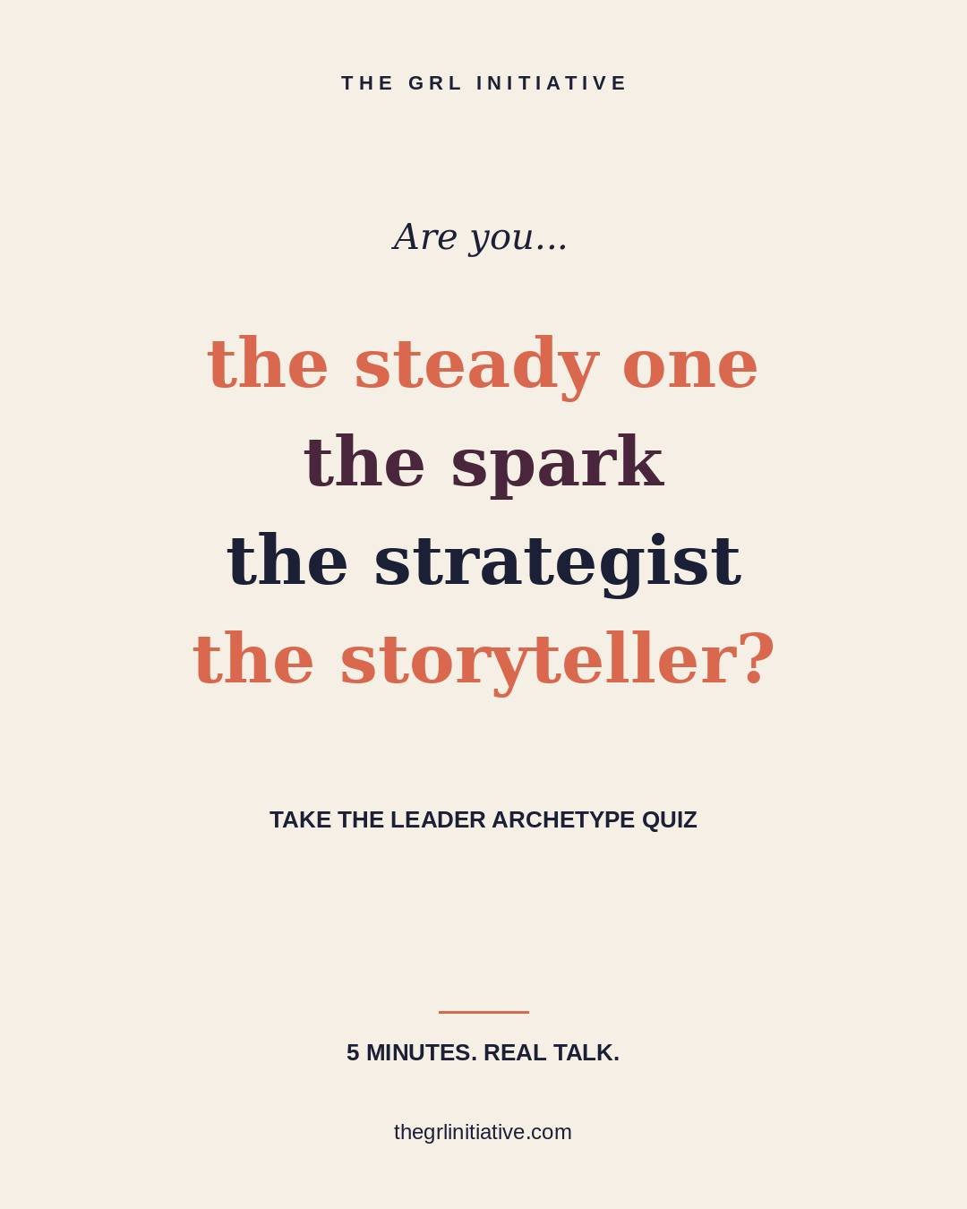 Quick question for your Friday:

Are you the friend who holds the group together &mdash; or the one who lights the fire? The one with the spreadsheet &mdash; or the one who tells the story that makes everyone cry-laugh?

Your leadership style has a n