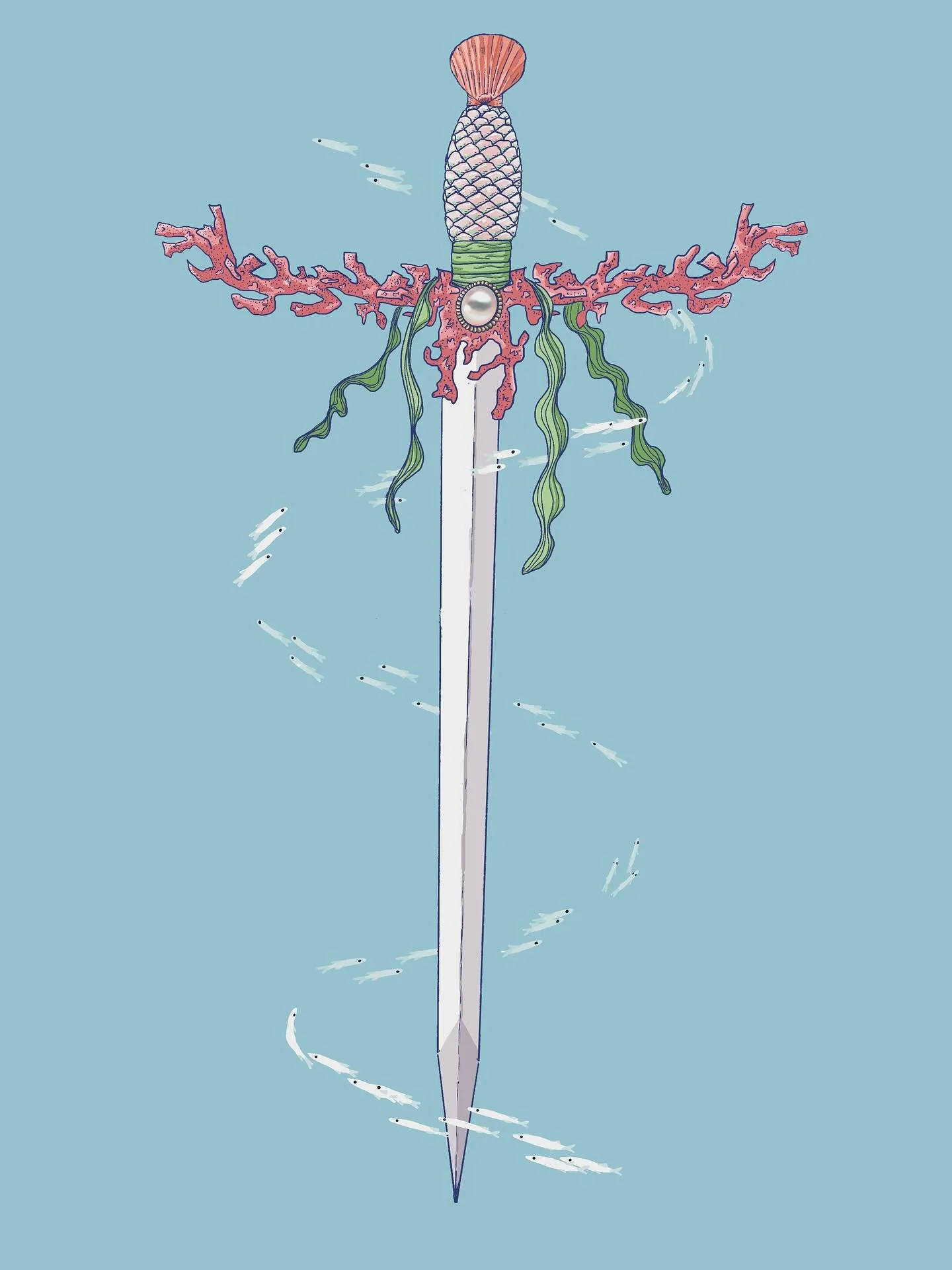 A sword forged from the ocean itself 🧜&zwj;♀️

#mermaidvibes #mermaidart #illustration #fantasyart #procreate #oceanart #oceanillustration #mermaidillustration
