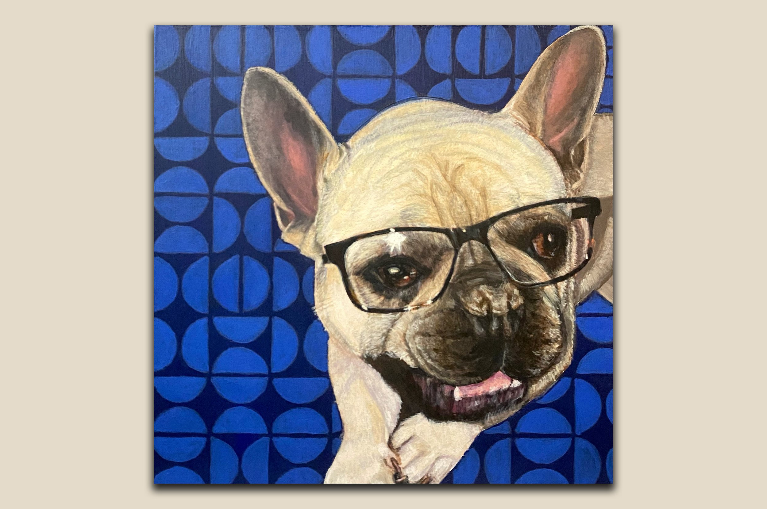 Louie - 8x8, acrylic on gesso board