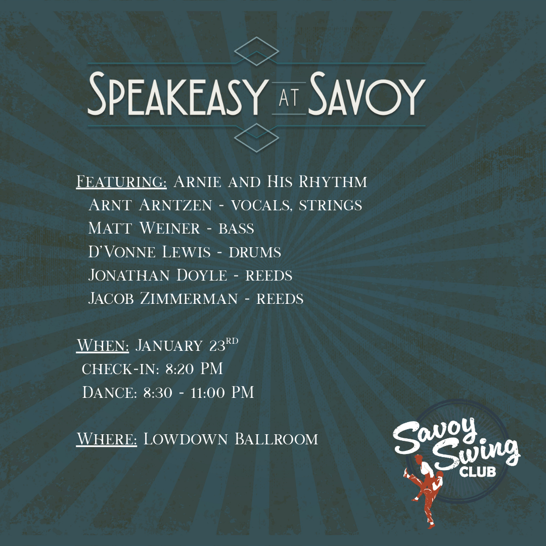 Speakeasy at Savoy: Live Music with Arnie &amp; His Rhythm