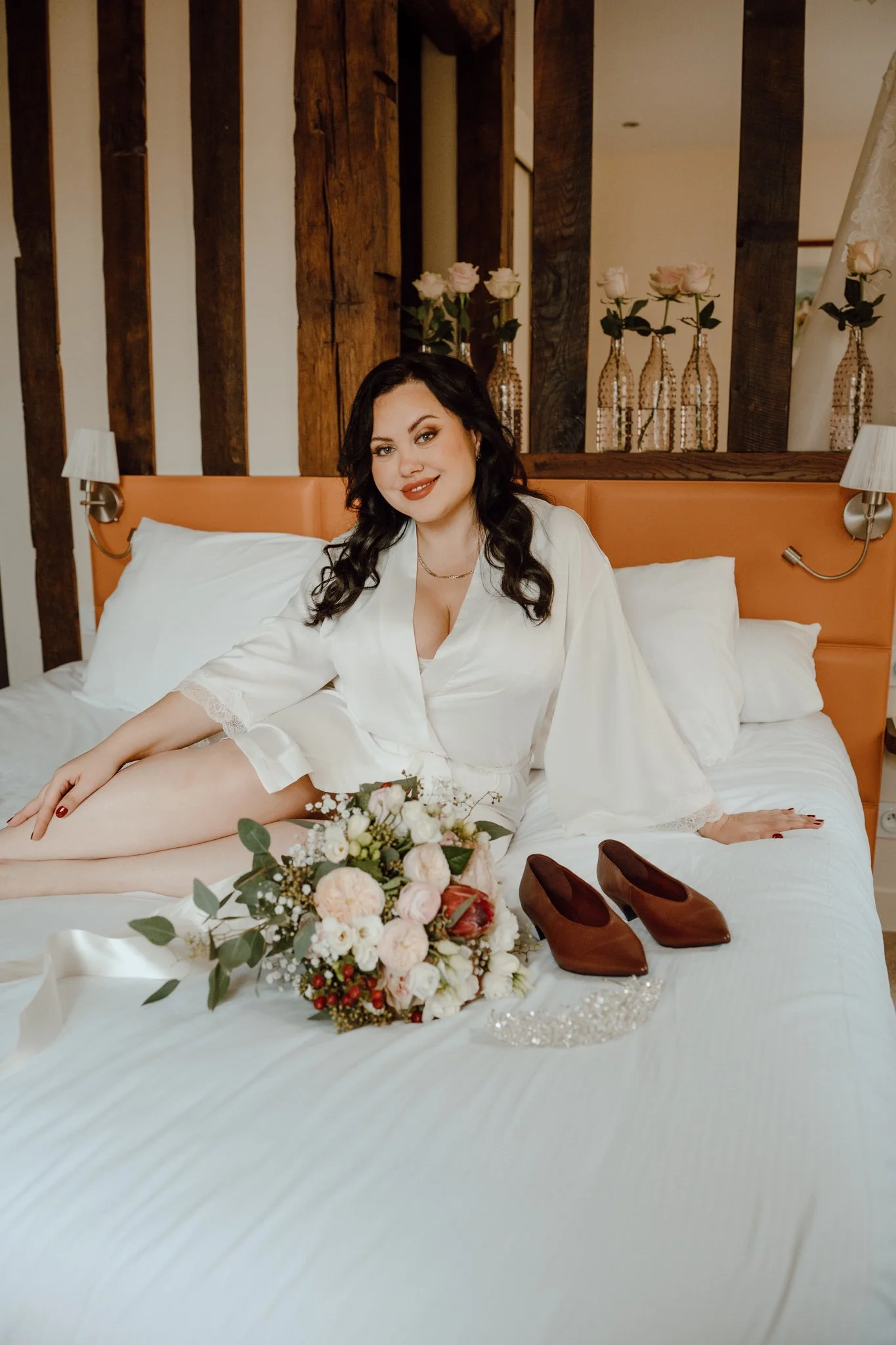 Préparatifs de la mariée à l'hôtel Le Dauphin à Caen