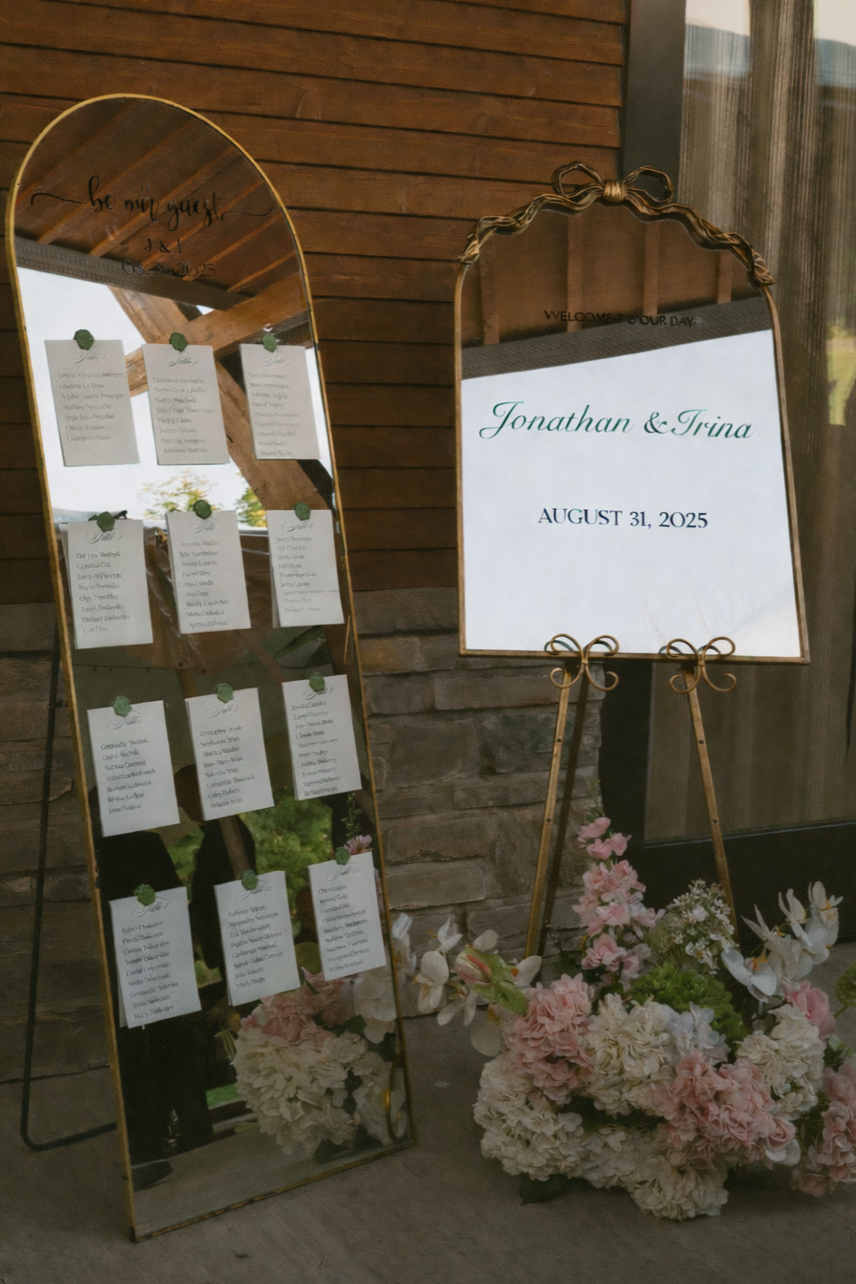 Mirror bundle: welcome sign and seating chart