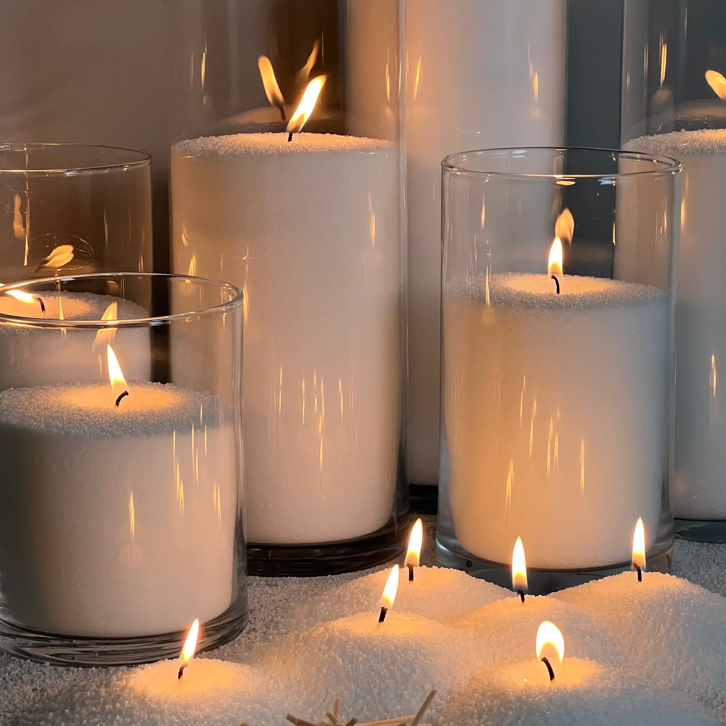 Sand candles set of 3