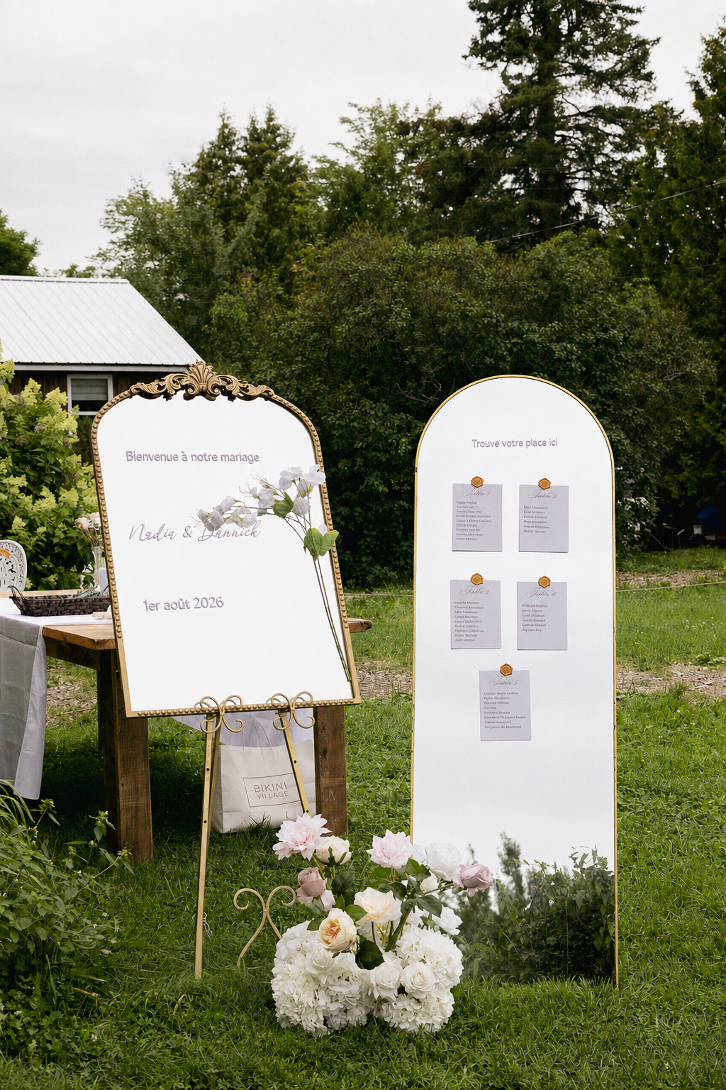 Mirror bundle: welcome sign and seating chart