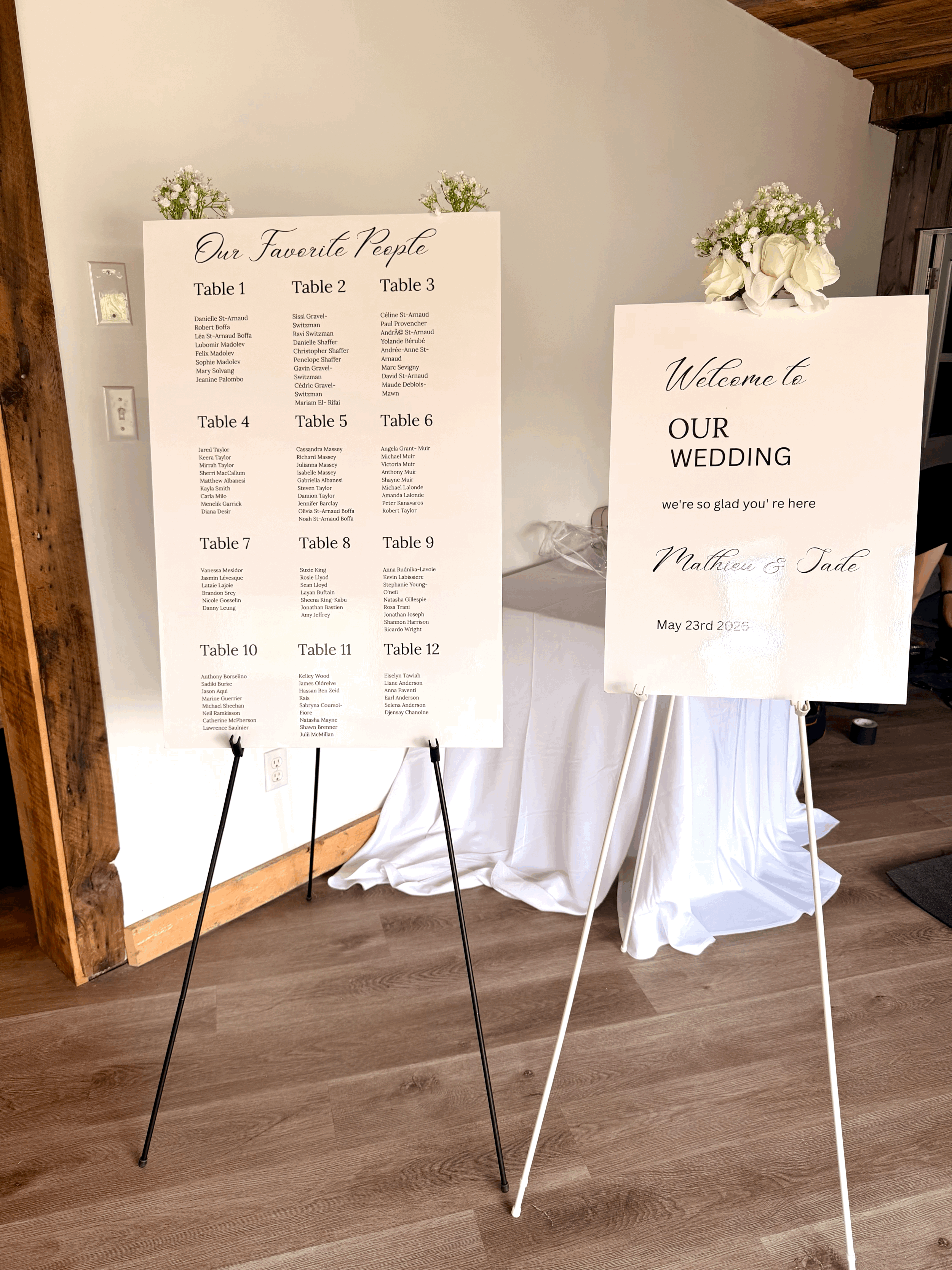 Bundle: welcome sign & seating chart foam