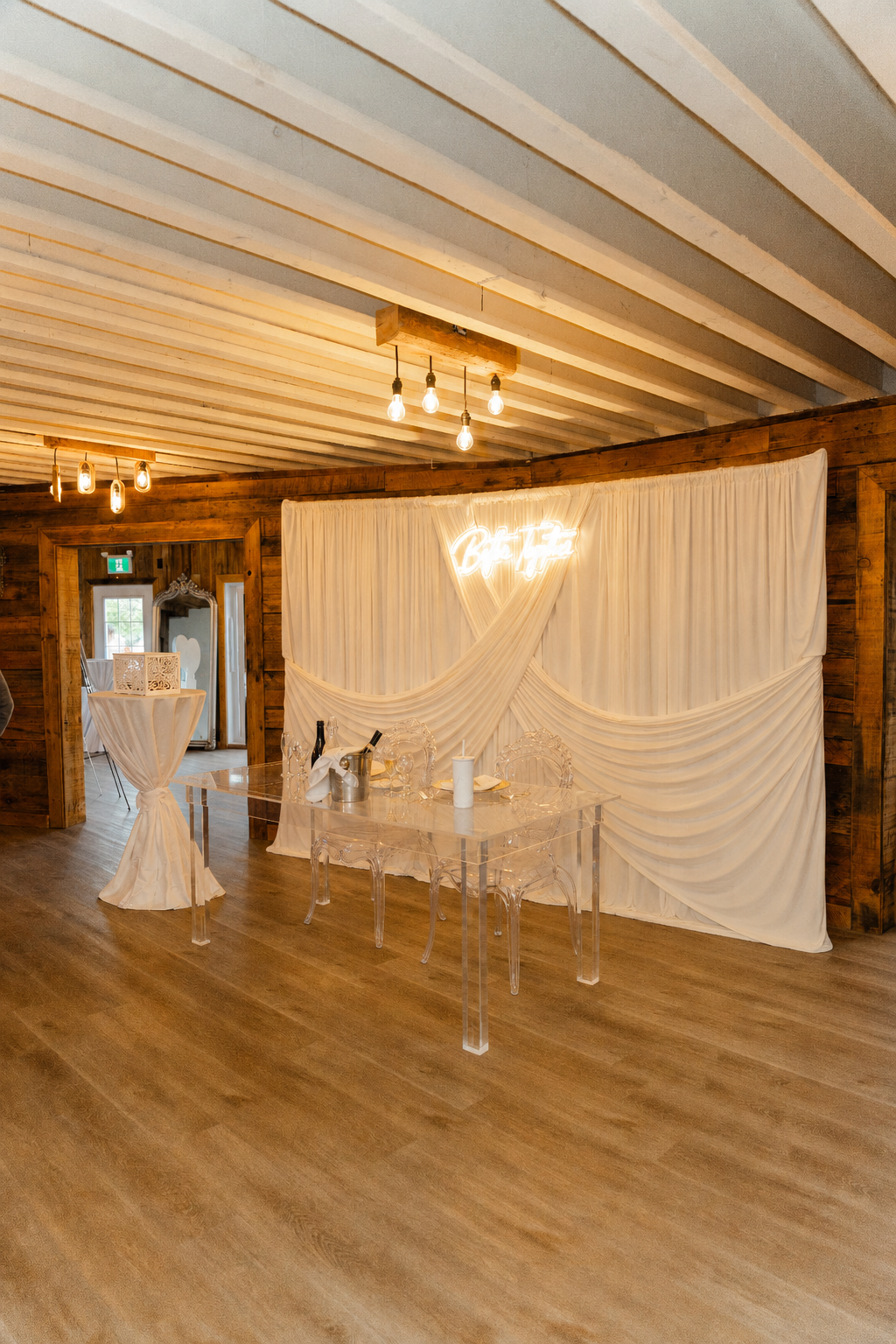 Ivory draped Backdrop