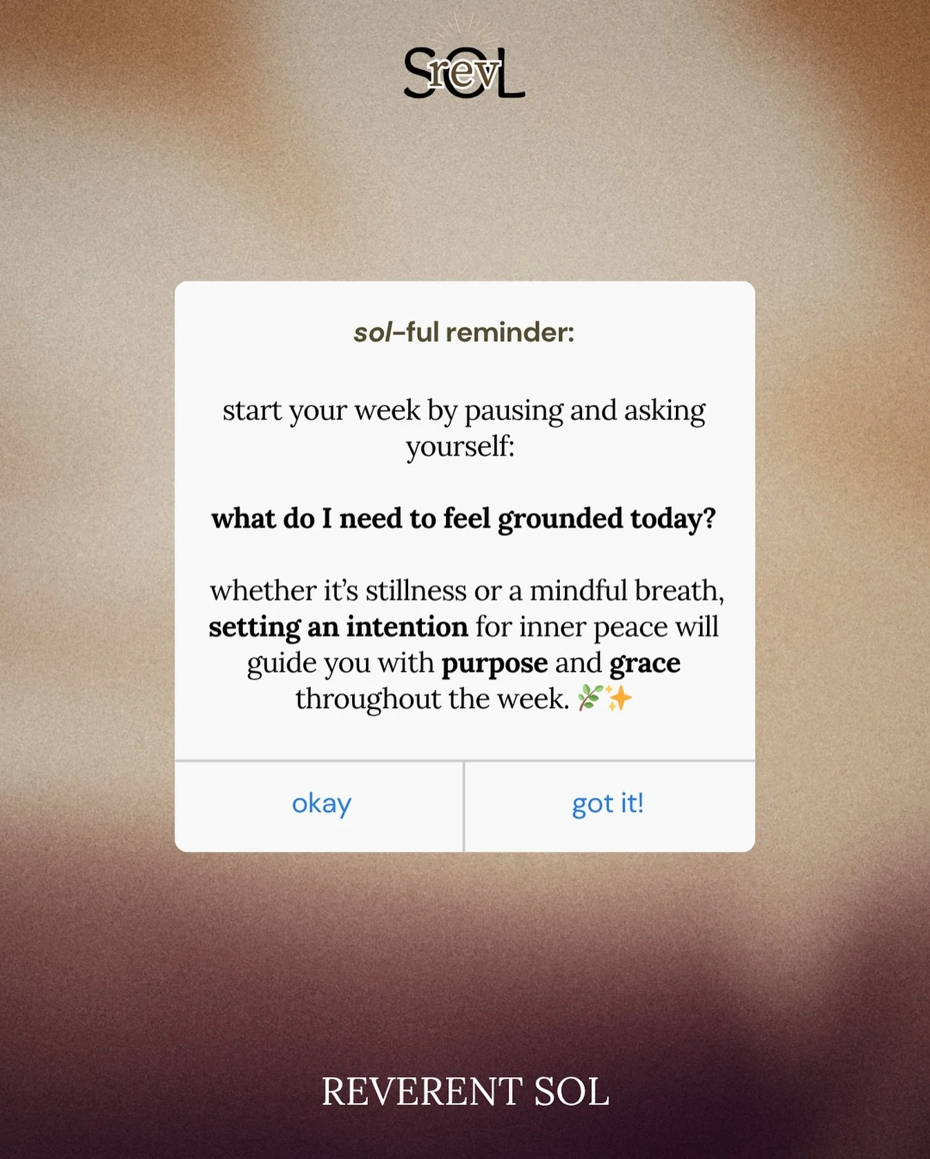 start your week by setting a simple intention for peace. pause, breathed and honor your inner light before the hustle begins🧘🏾&zwj;♀️

#solfultip #reverentsol #mindfulmonday