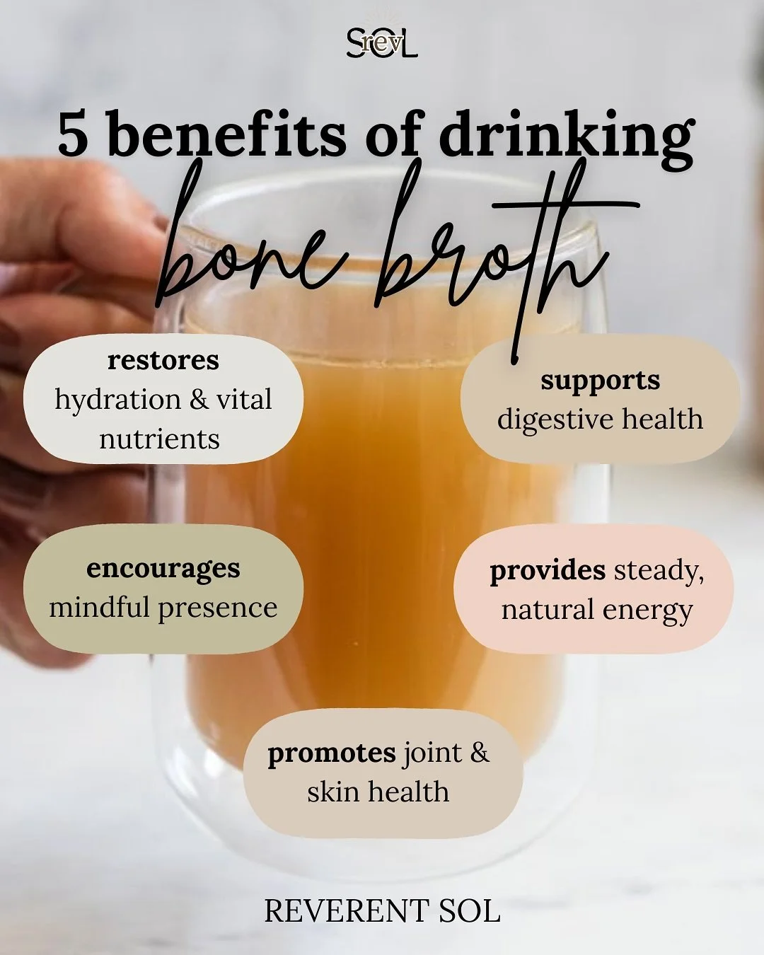 I live for an iced vanilla latte or a warm cup of tea to start my day, but bone broth is another morning beverage I reach for to fuel my body with extra nutrients☕️🌱

it&rsquo;s not just a comforting drink; it&rsquo;s a nourishing ritual for your he