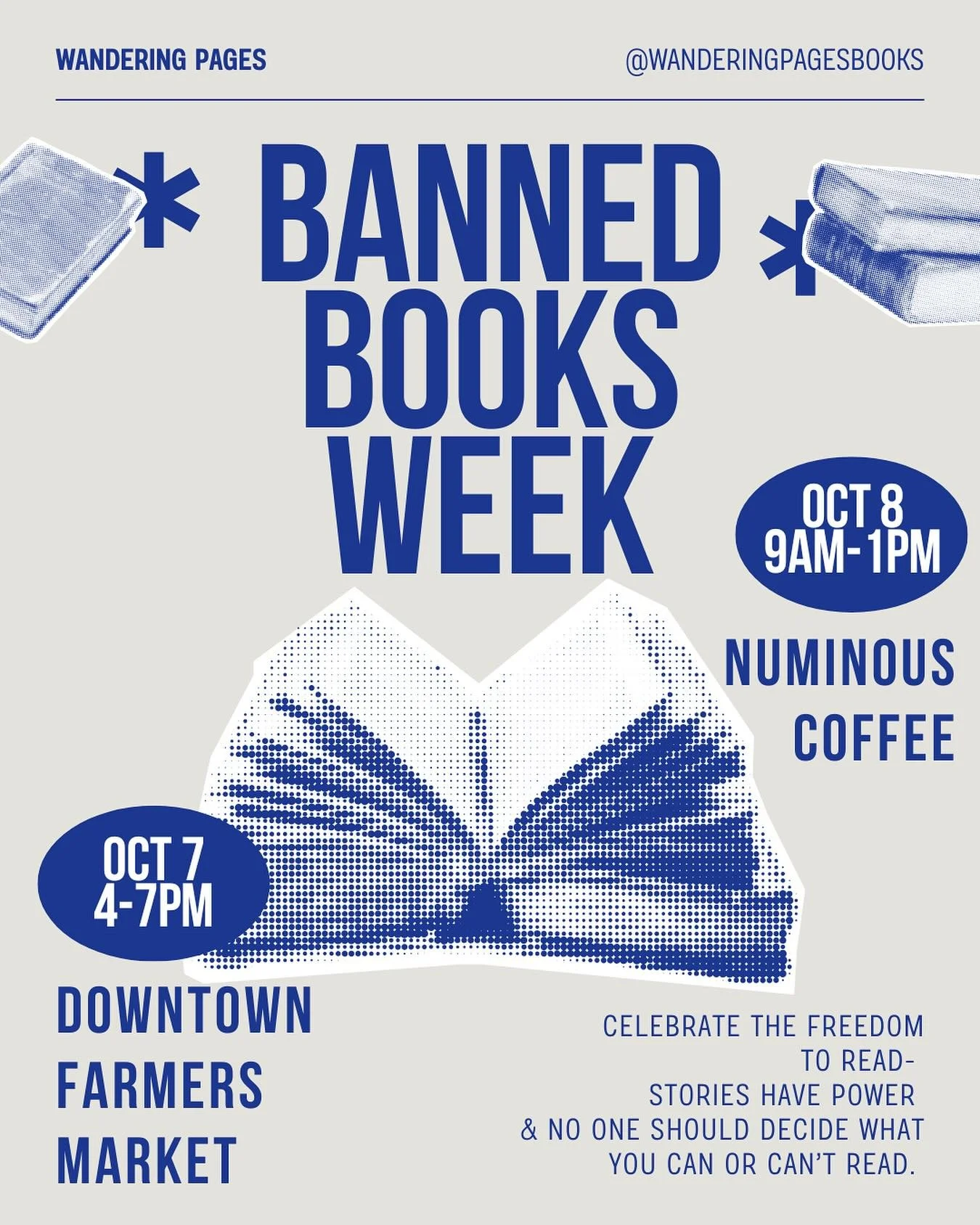 It&rsquo;s Banned Books Week, and Wandering Pages is rolling out the stories that some have tried to silence. ✨📚
-
Join us at our next two stops, where books that have been challenged and censored around the world will be featured! From classics lik
