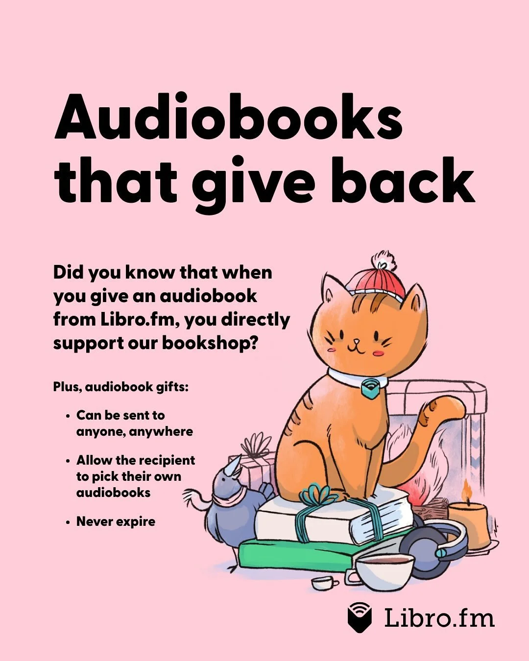 No matter the type of reader, @librofm audiobooks make for a great gift&mdash;and your purchase supports Wandering Pages! 🥳
-
Plus, they can be delivered instantly&mdash; no last minute shipping fees or delays. 
-
Head to the link in our bio to star