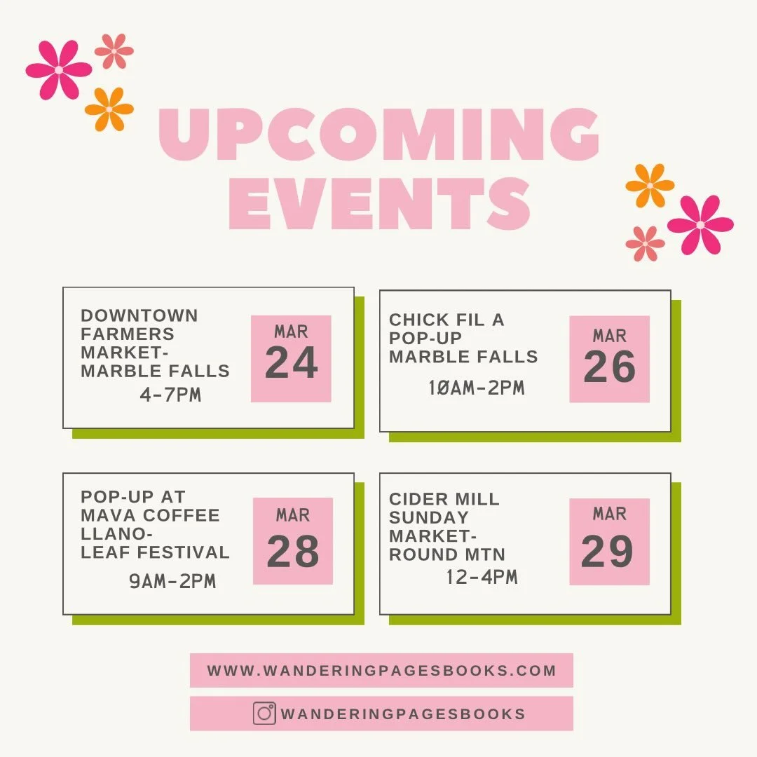 Back from vacation and hitting the ground bookish 📚✨
-
Wandering Pages is rolling into a jam-packed week and we cannot wait to see your smiling faces and chat all things books again!
-
We&rsquo;ve got a little bit of everything on the schedule:
☀️ D