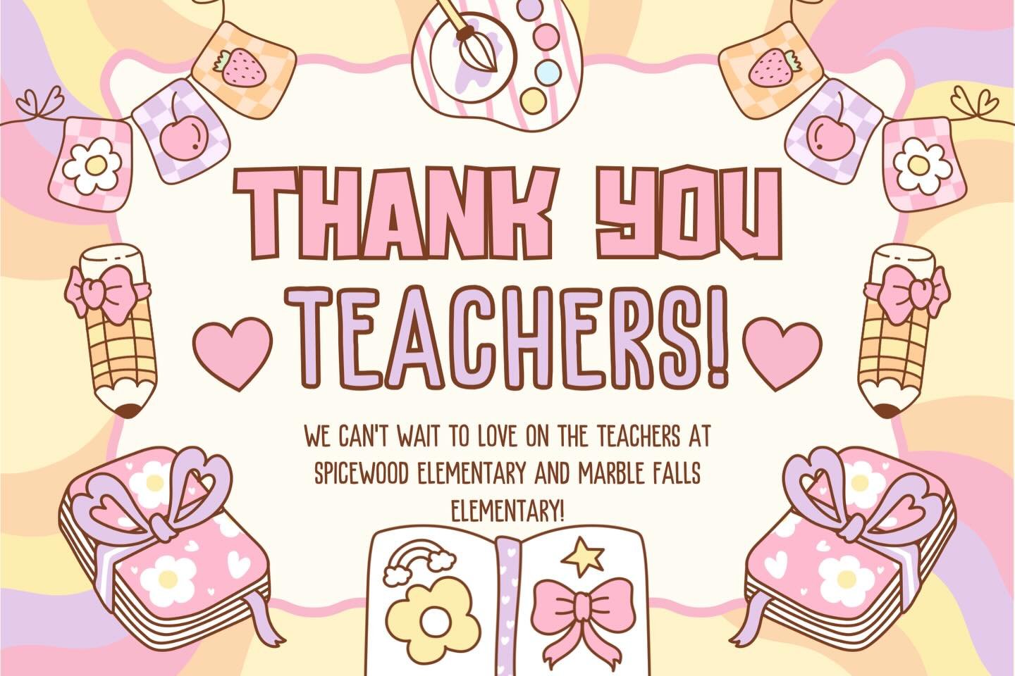 Teachers, we&rsquo;re coming for you 💛📚
-
Wandering Pages is headed to celebrate the amazing staff at Spicewood Elementary and Marble Falls Elementary this week, and we couldn&rsquo;t be more excited to love on them the way they deserve.
-
Thanks t