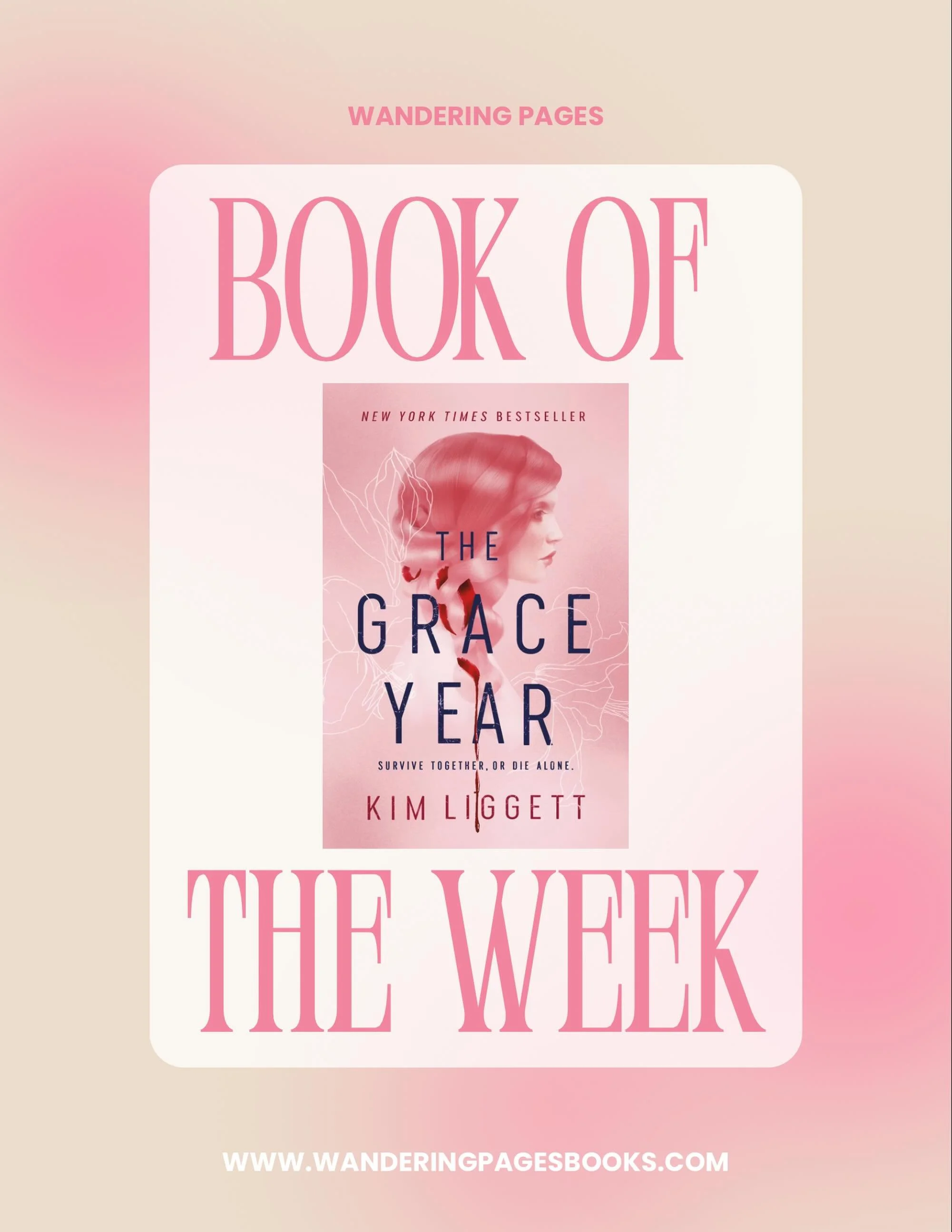 📚 Wandering Pages Book of the Week 📚
-
This week&rsquo;s pick is The Grace Year by Kim Liggett.
-
Imagine a world where girls are feared for the power they supposedly possess and are sent away for a year to rid themselves of it. What follows is a h