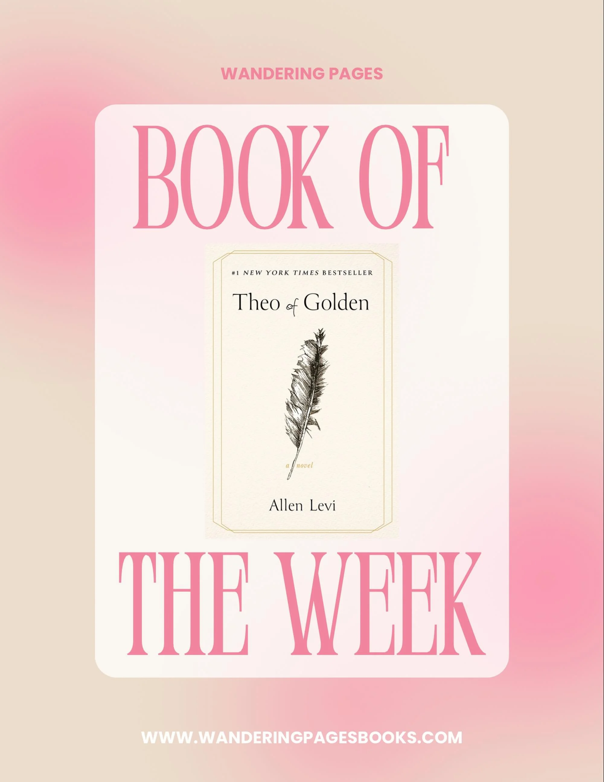 ✨ Book of the Week ✨
-
I&rsquo;m sure you&rsquo;ve heard about this one by now, but if not, let me be the first to tell you:
-
READ. THIS. BOOK.📖 
-
Theo of Golden by Allen Levi is the kind of story that reminds you why you fell in love with reading