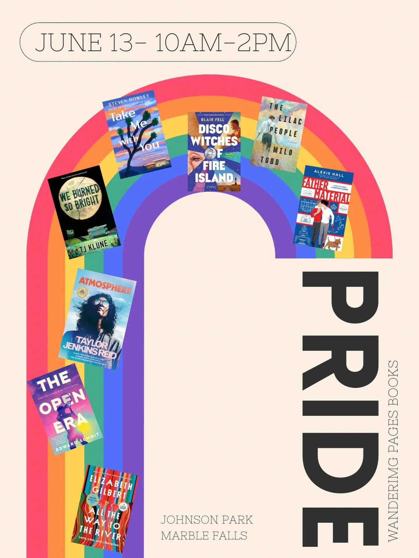 🌈 We&rsquo;re excited to be part of Pride Fest this Saturday at Johnson Park in Marble Falls!
-
Join us June 13th from 10 AM&ndash;2 PM for a day filled with community, celebration, and fun for the whole family. We&rsquo;ll have a carefully curated 