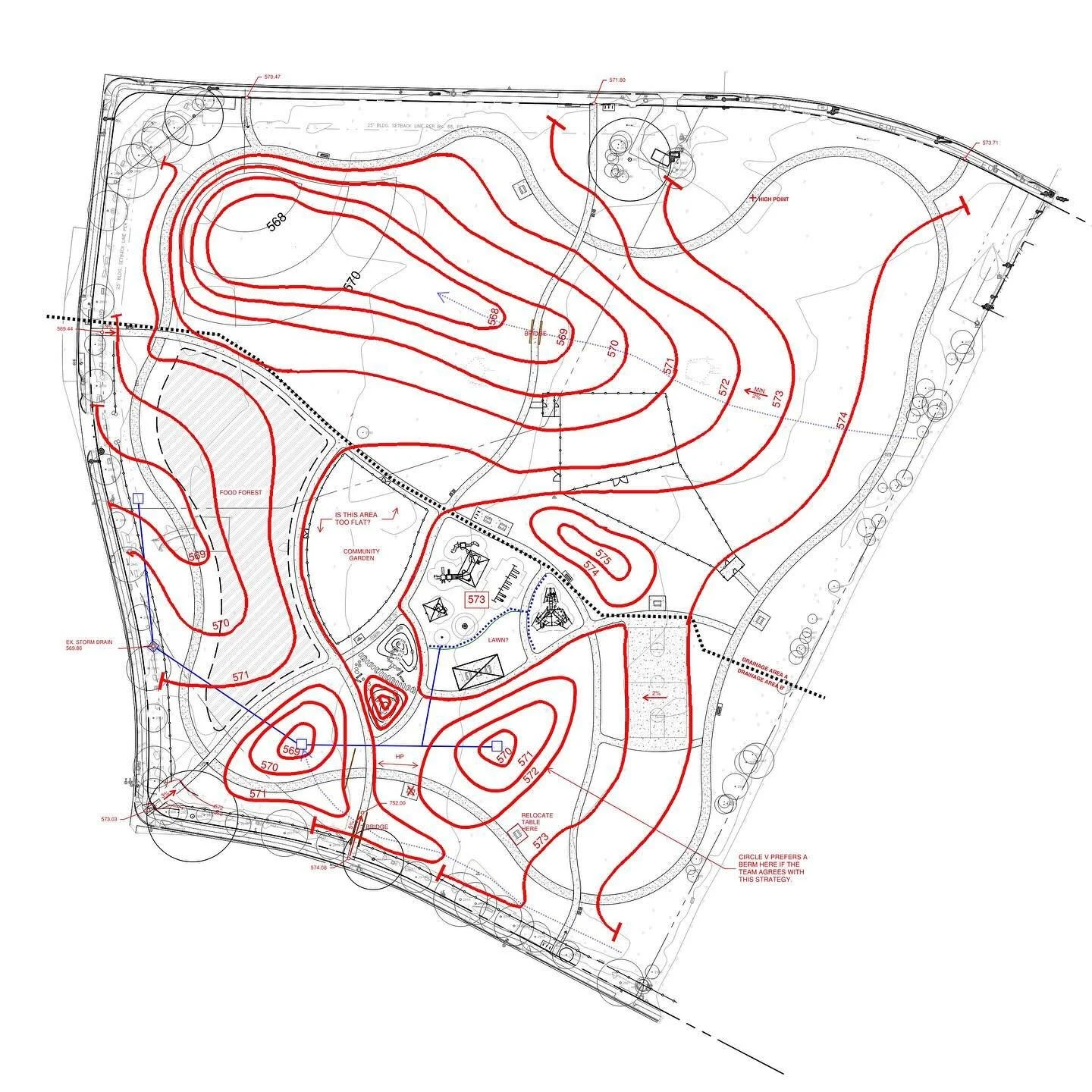 We're starting a new parks project with APF and PARD in Austin! We're beginning to shape the land to effectively manage on-site stormwater.