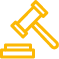 Yellow gavel icon