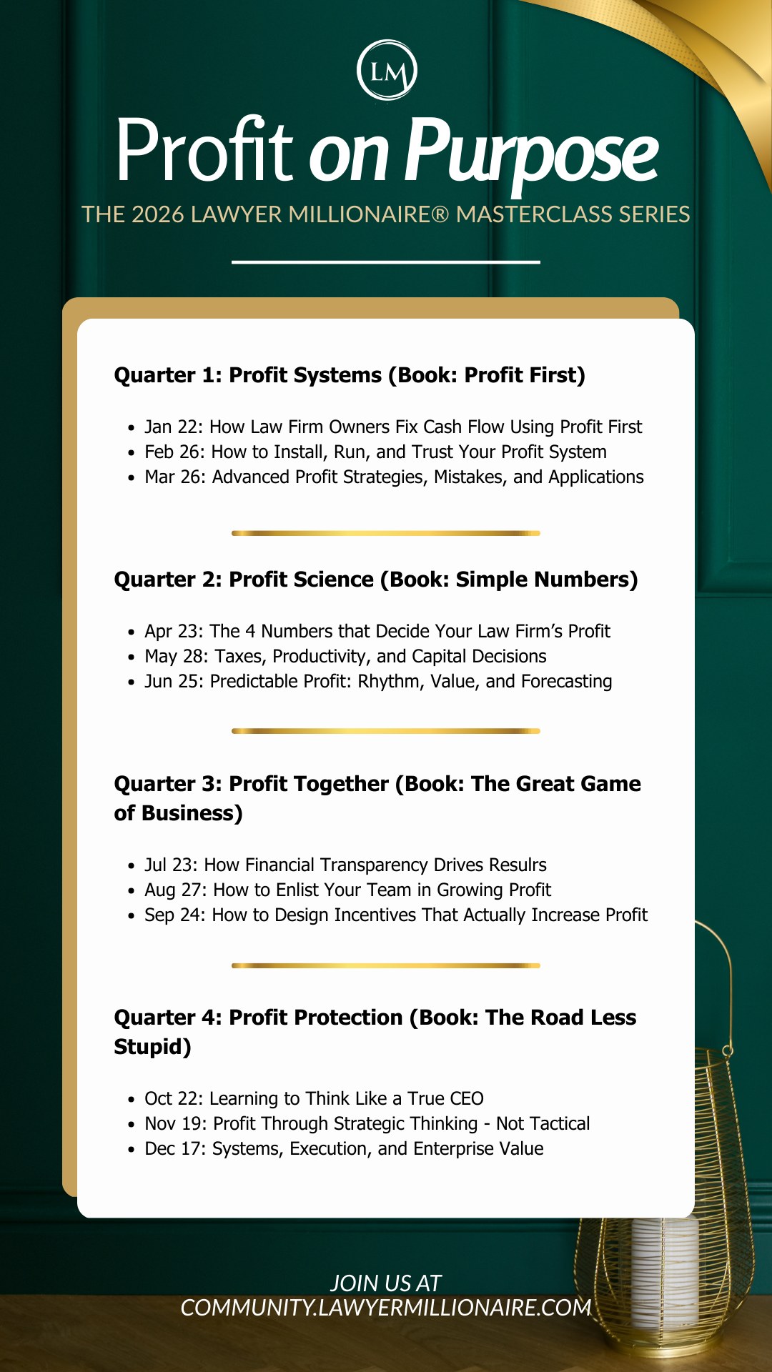 Profit on Purpose: The Lawyer Millionaire 2026 Masterclass Series