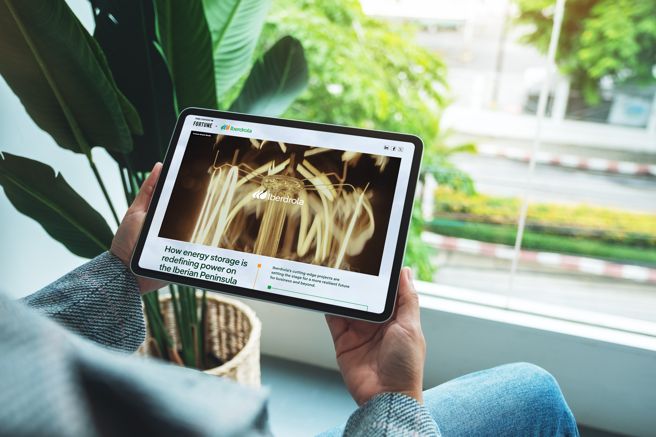 Iberdrola’s partnership with Fortune magazine is a branded-content collaboration focused on telling the story of how the company is using renewable energy and large-scale storage to transform the power system, especially in Spain.